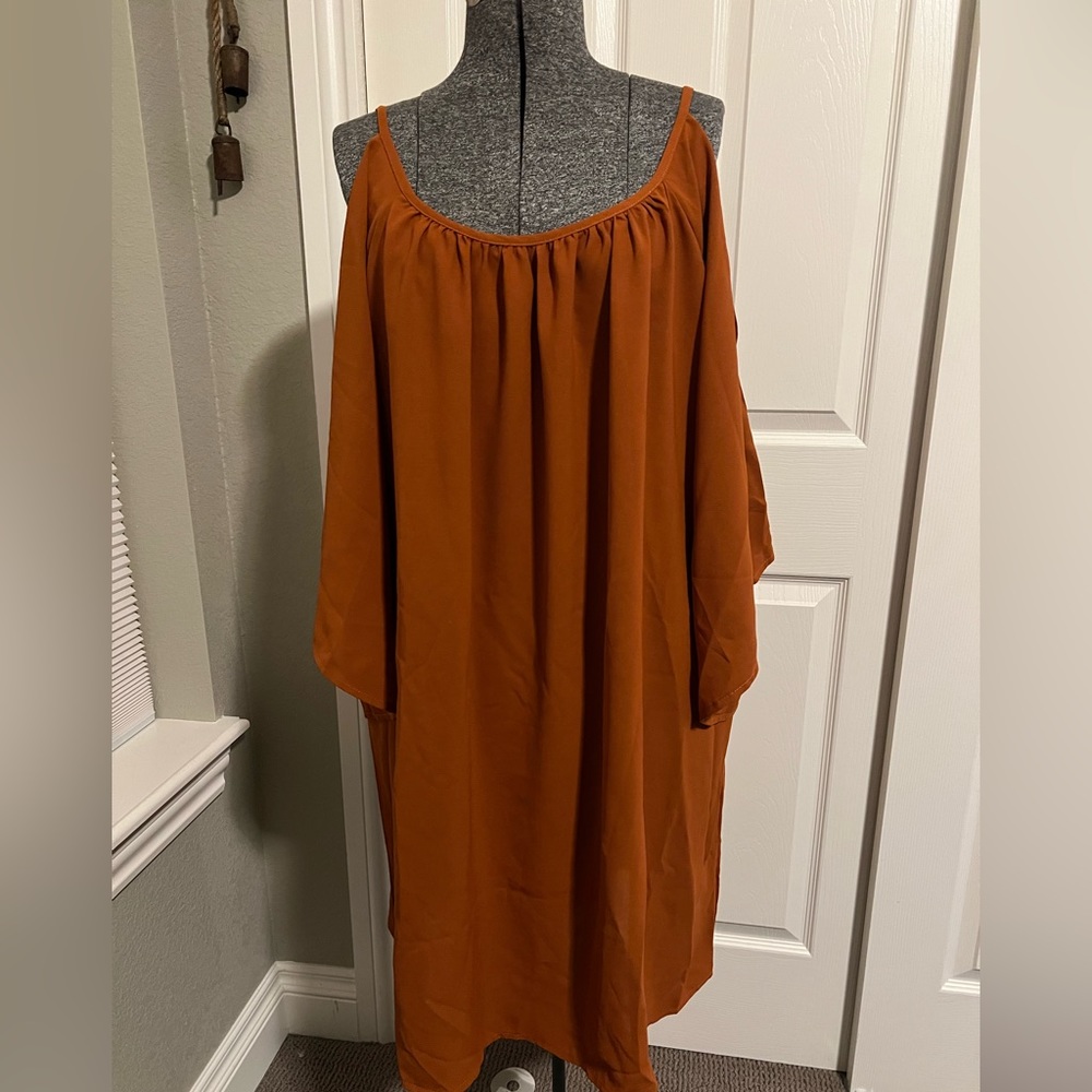 Women's One Shoulder Solid Color Dress Summer Ladies Half Sleeve Loose size 1x